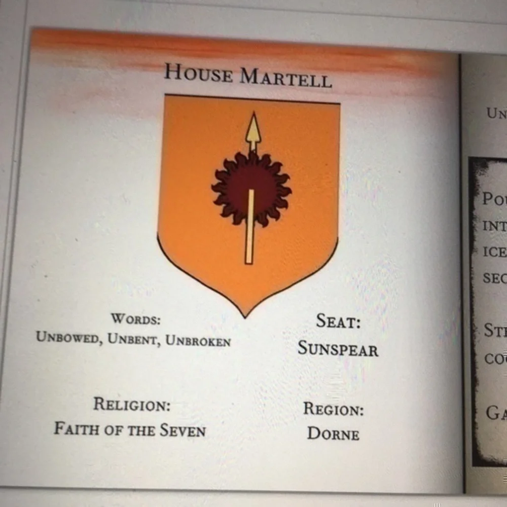20 page hardcover Game of Thrones Cocktail book